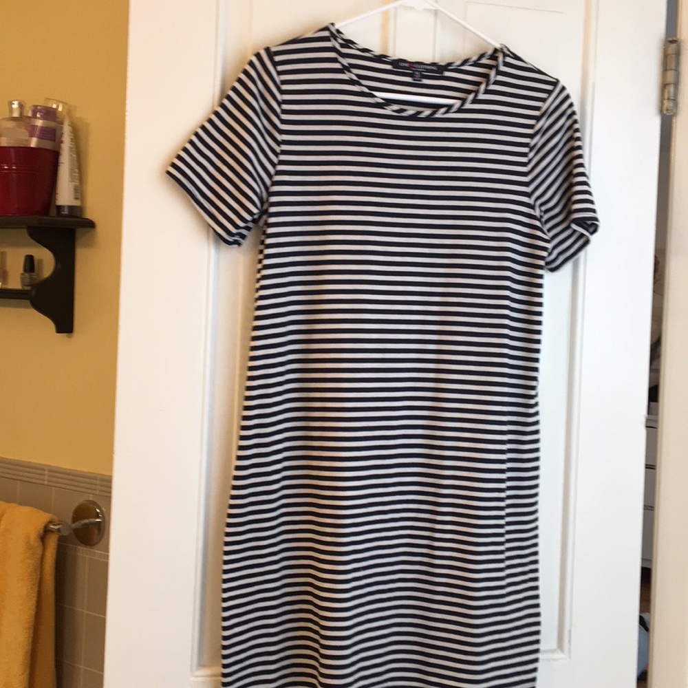 Marshall’s navy and white striped dress